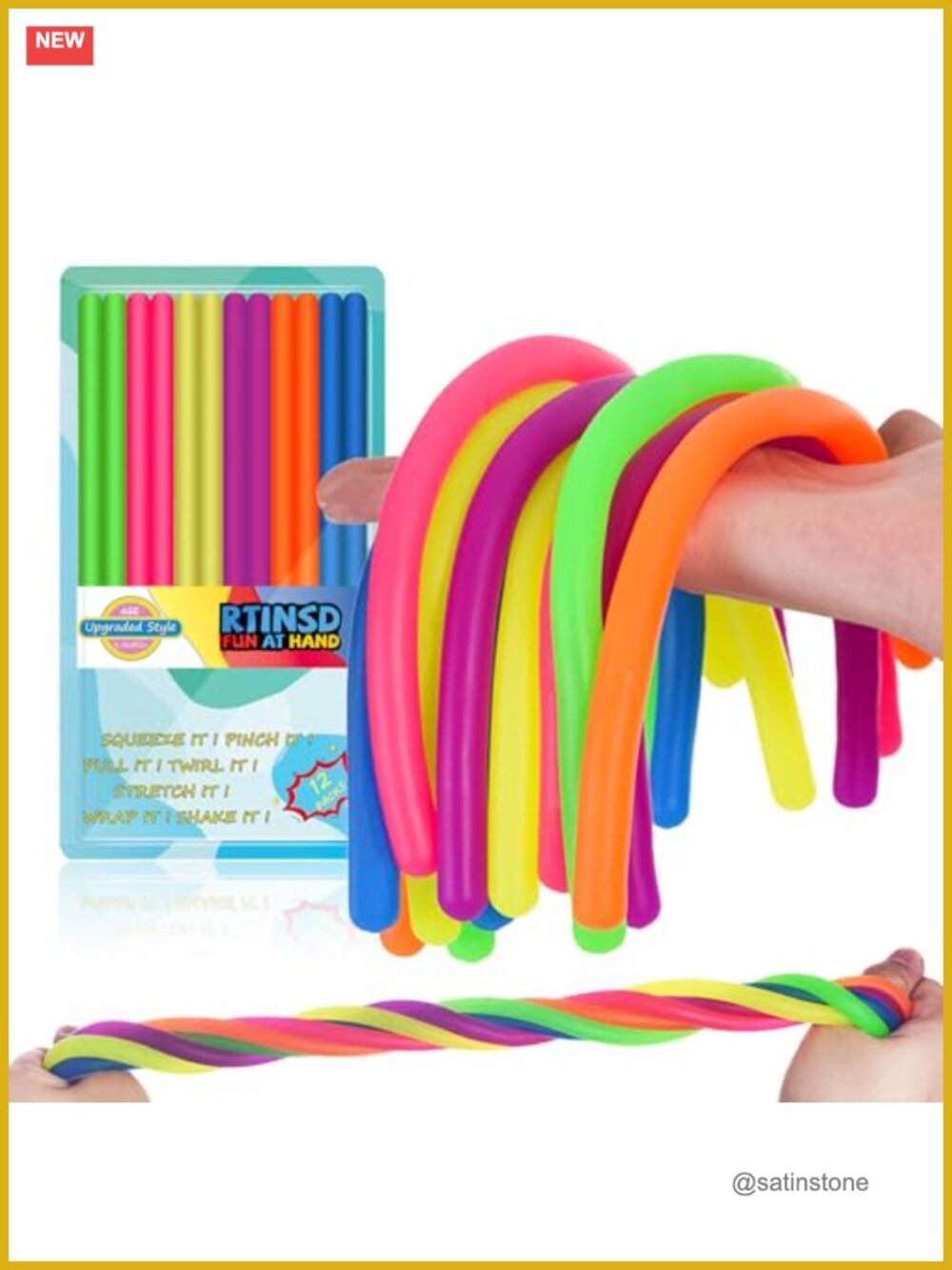 12 Pack Stretchy String Fidget Toys Party Favors Stress Relief Sensory